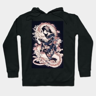 Geisha and Dragon 7812 Hoodie